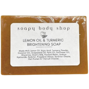 Brightening Lemon Turmeric & Kojic Acid Soap, Hyperpigmentation Soap, Dark Spot Remover For Face, Kojic Acid Soap For Hyperpigmentation, Even Complexion Soap, Fade Scars, Acne Scar, Turmeric Soap Bar